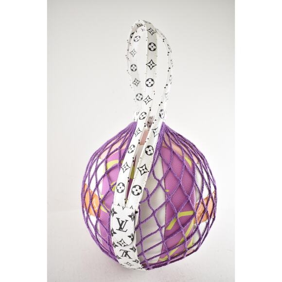Louis Vuitton SS20 Pink White Black Monogram Giant Volleyball Purple Net Bag - Picture 7 of 16